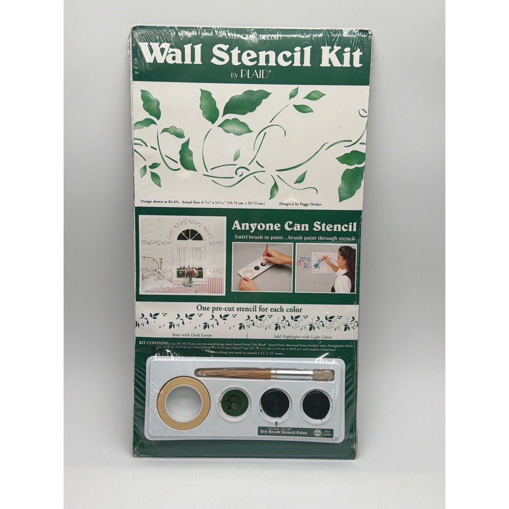 Plaid Wall Stencil Kit Summer Vines 26341 Peggy Decker Vintage 1993 New Sealed